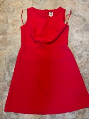 Anne Klein Red Sleeveless A-Line Dress